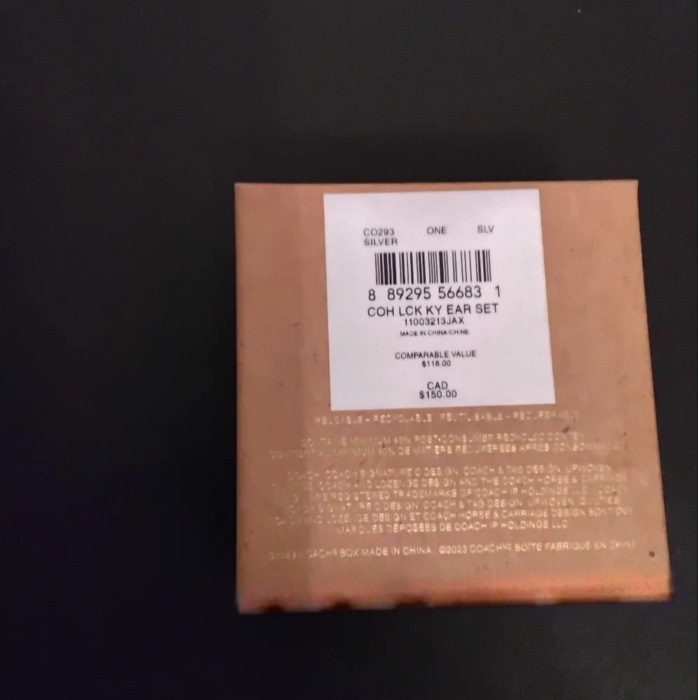 - Coach 3 prSilver Lock and Key Earrings Set NWT - Picture 3 of 3